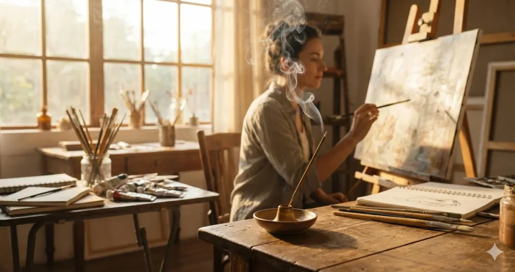 Agarwood incense inspires creativity and enhances artistic flow