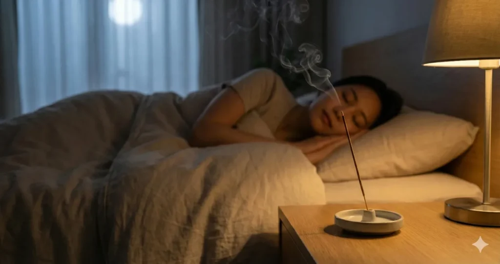 Agarwood incense prepares the mind for restful sleep