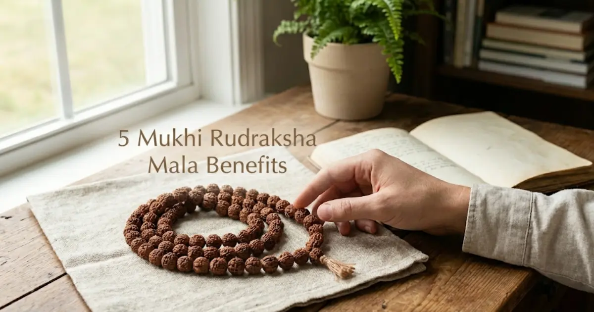 5 mukhi rudraksha mala